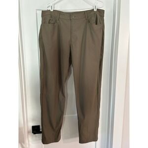 Swiss Tech Mens Khaki Straight Leg Performance Pants 38x32 Hiking Outdoor Casual
